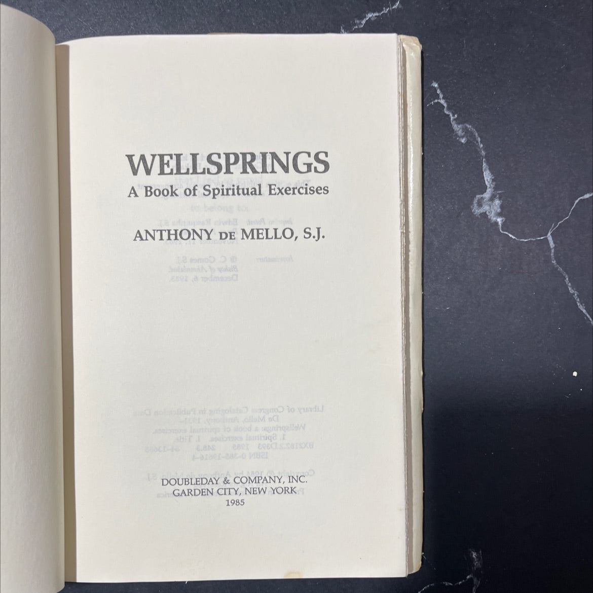 wellsprings a book of spiritual exercises book, by anthony de mello, s.j., 1985 Hardcover image 2