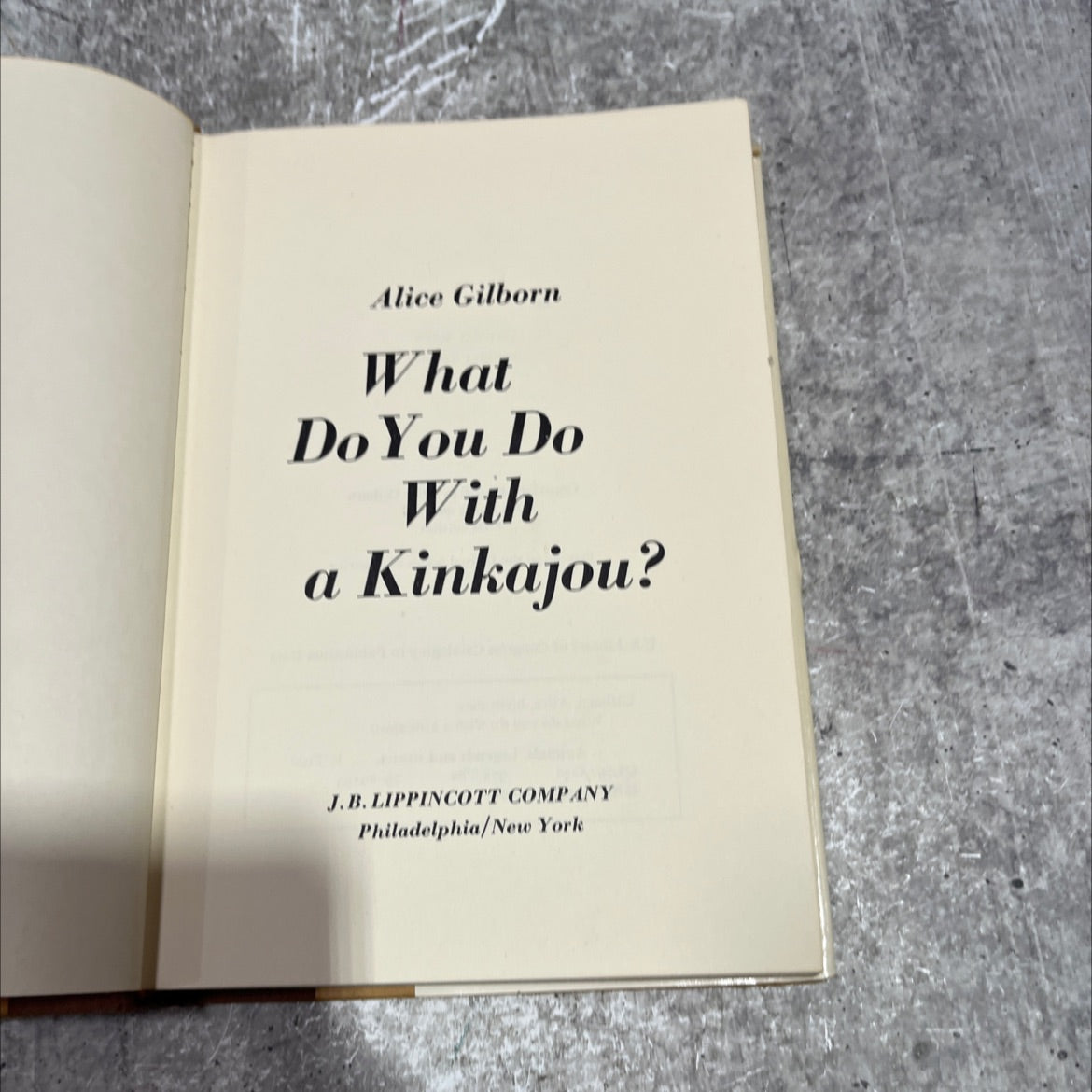 what do you do with a kinkajou book, by Alice Gilborn, 1976 Hardcover image 2