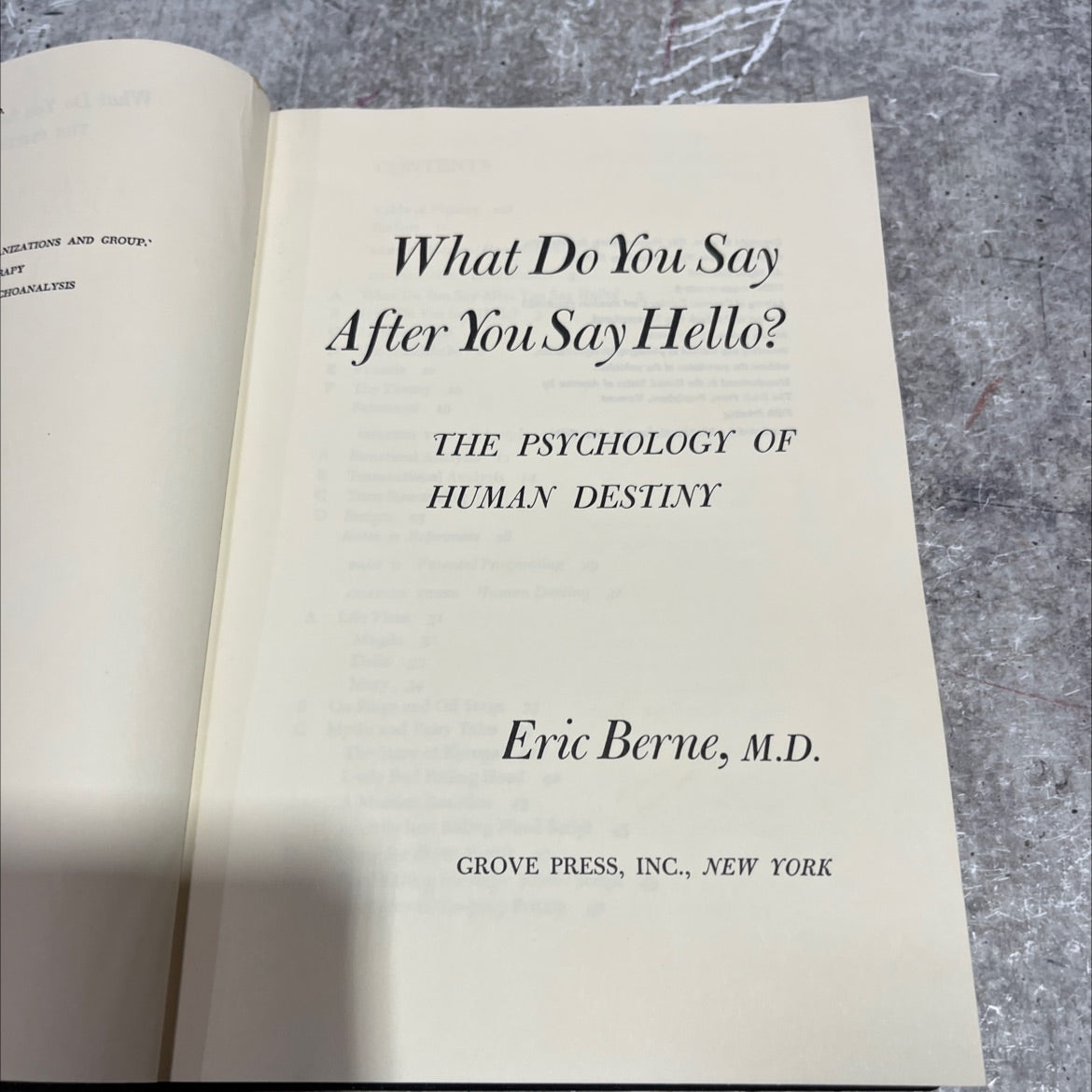 what do you say after you say hello? book, by Eric Berne, M.D., 1972 Hardcover image 2