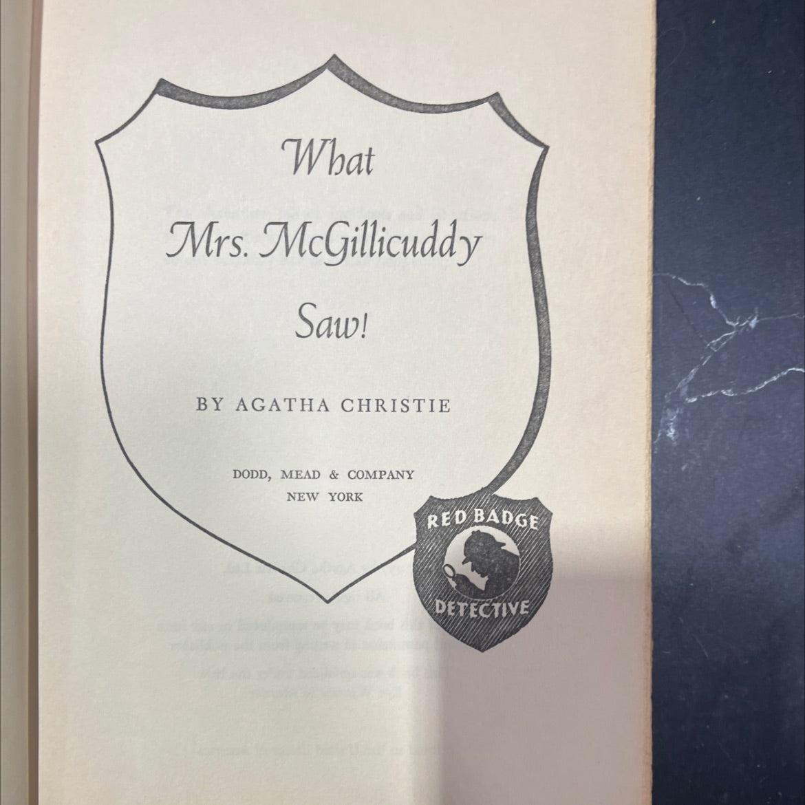 what mrs. mcgillicuddy saw book, by agatha christie, 1957 Hardcover image 2