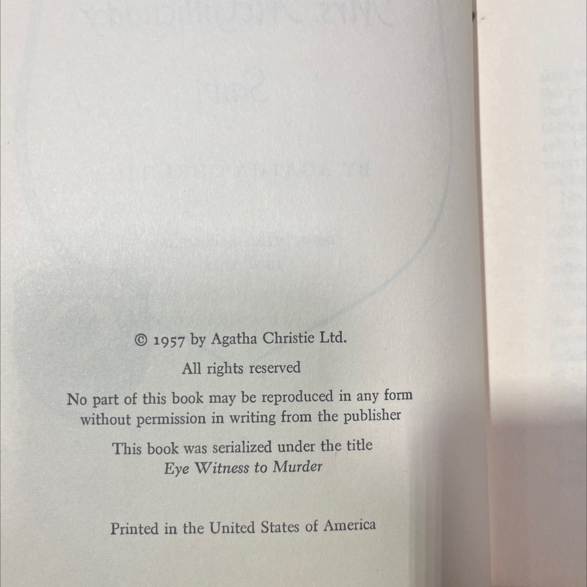 what mrs. mcgillicuddy saw book, by agatha christie, 1957 Hardcover image 3