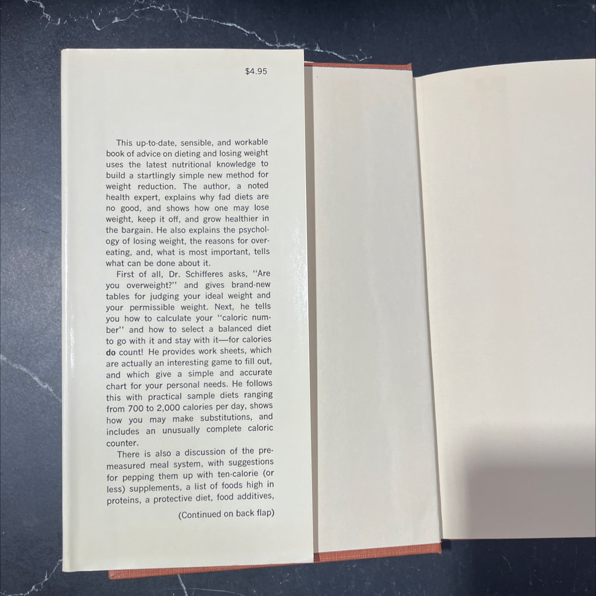 what's your caloric number? a prudent guide to losing weight book, by justus j. schifferes, ph.d., 1966 Hardcover image 4