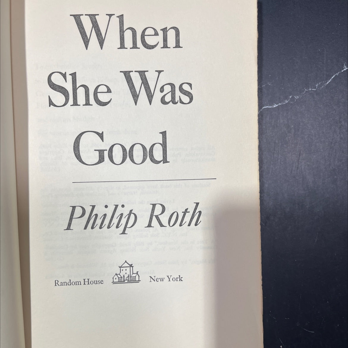 when she was good book, by philip roth, 1970 Hardcover image 2