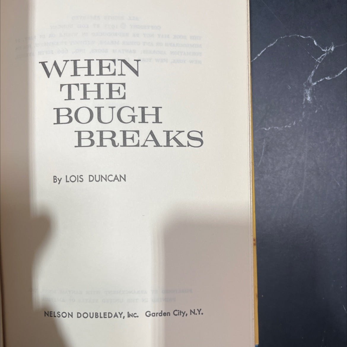when the bough breaks book, by lois duncan, 1973 Hardcover image 2