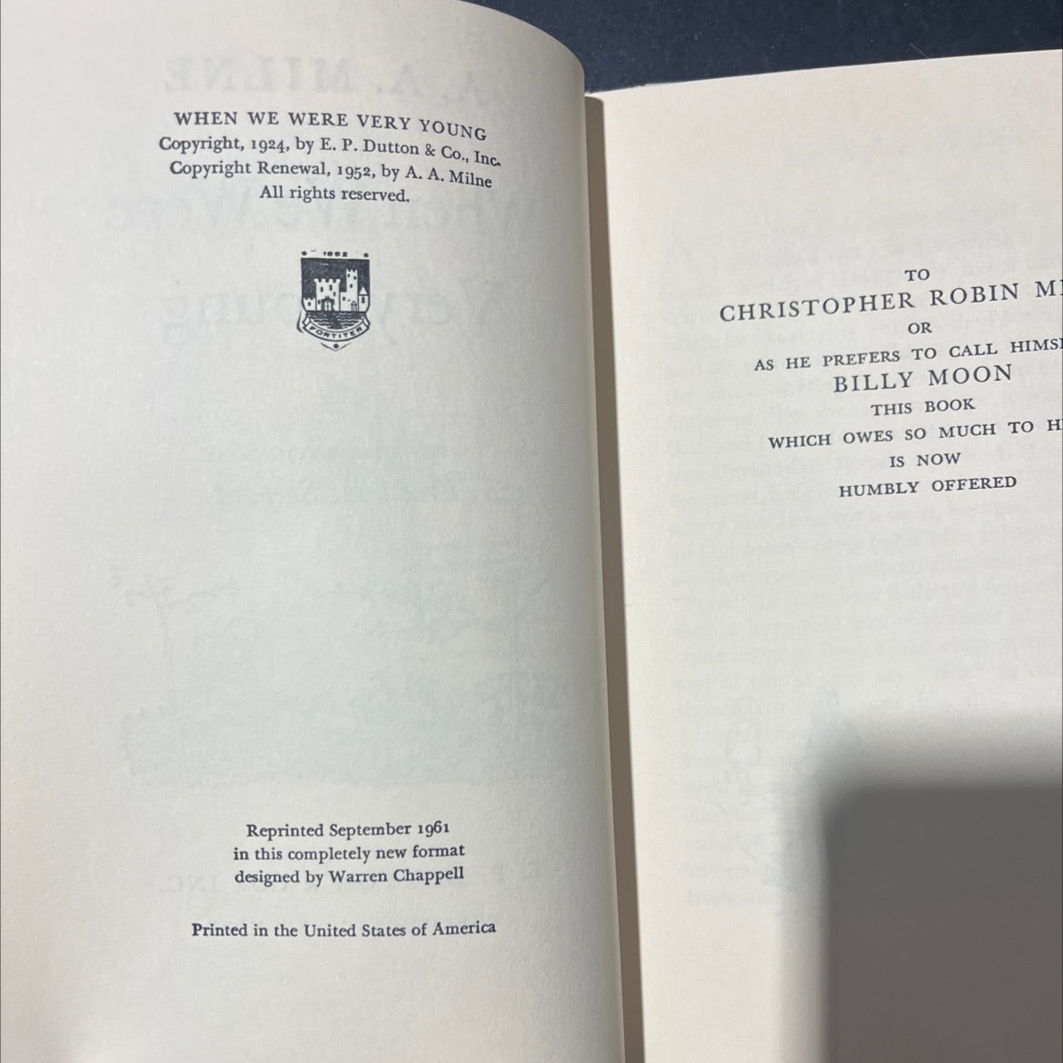 when we were very young book, by A. A. Milne, 1961 Hardcover image 3