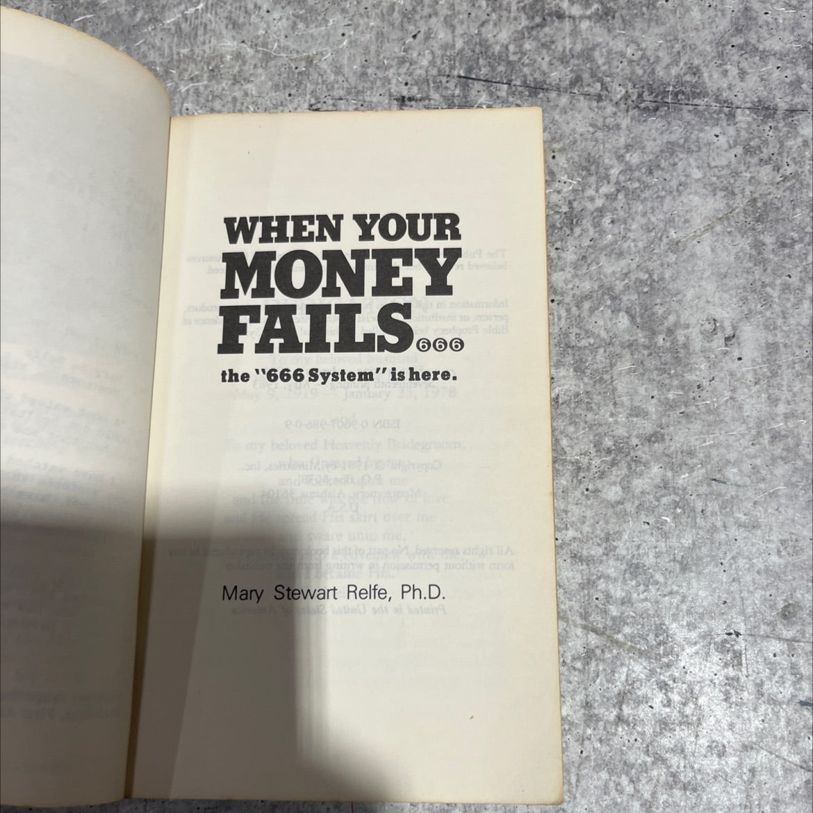 when your money fails... the \"666 system\" is here book, by mary stewart relfe, ph.d., 1983 Paperback image 2