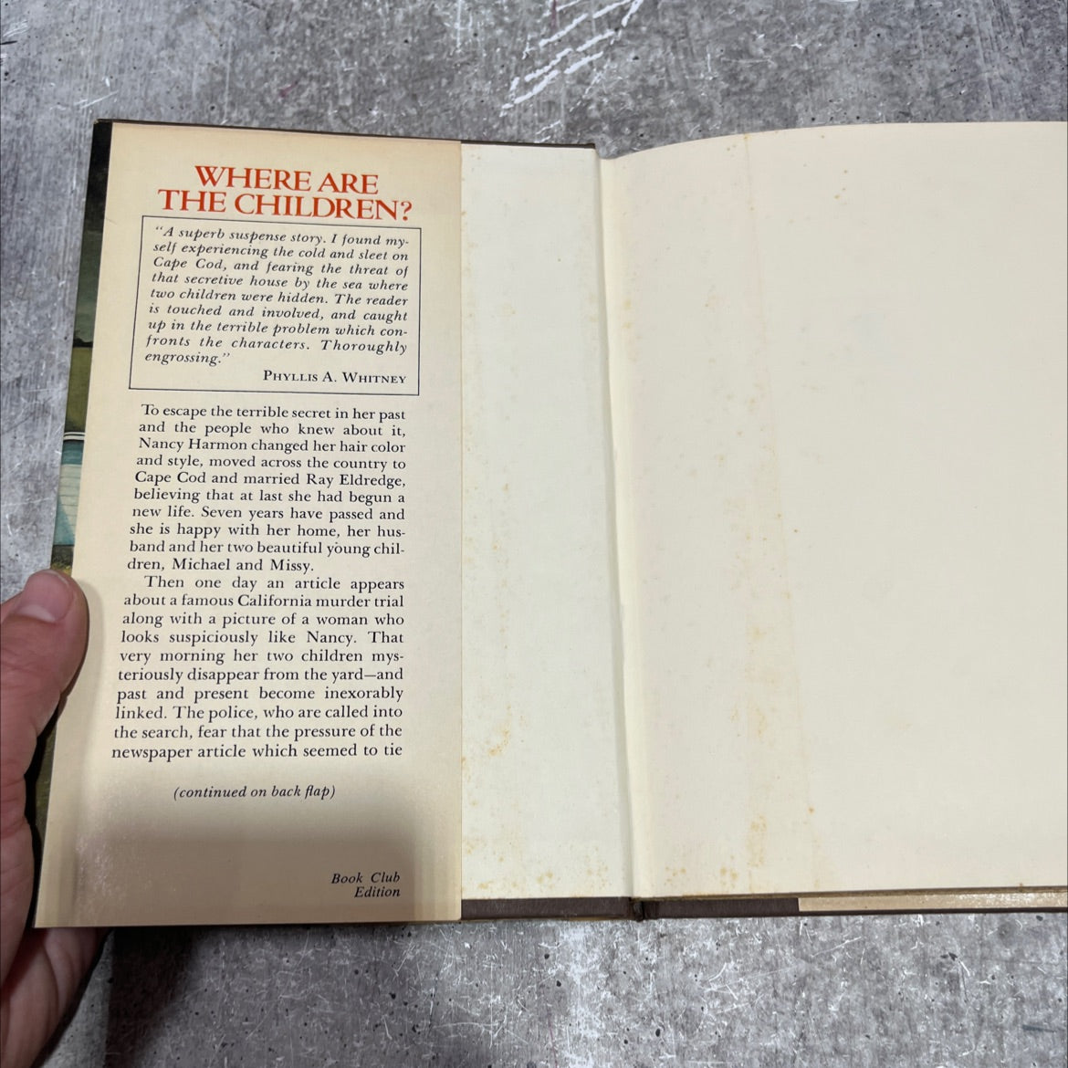 where are the children? book, by mary higgins clark, 1975 Hardcover image 4