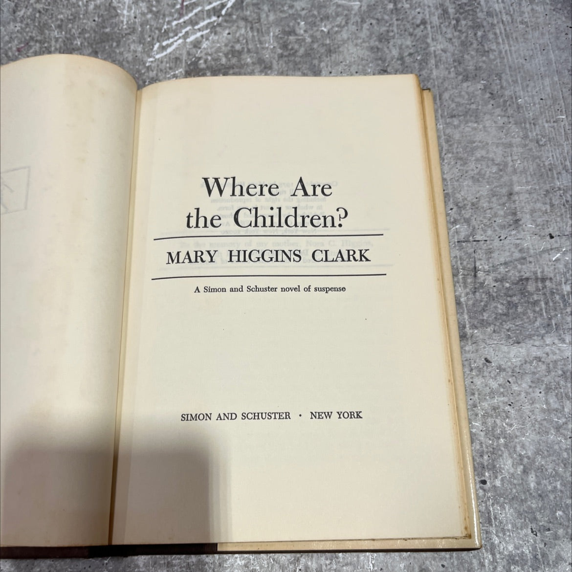 where are the children? book, by mary higgins clark, 1975 Hardcover image 2