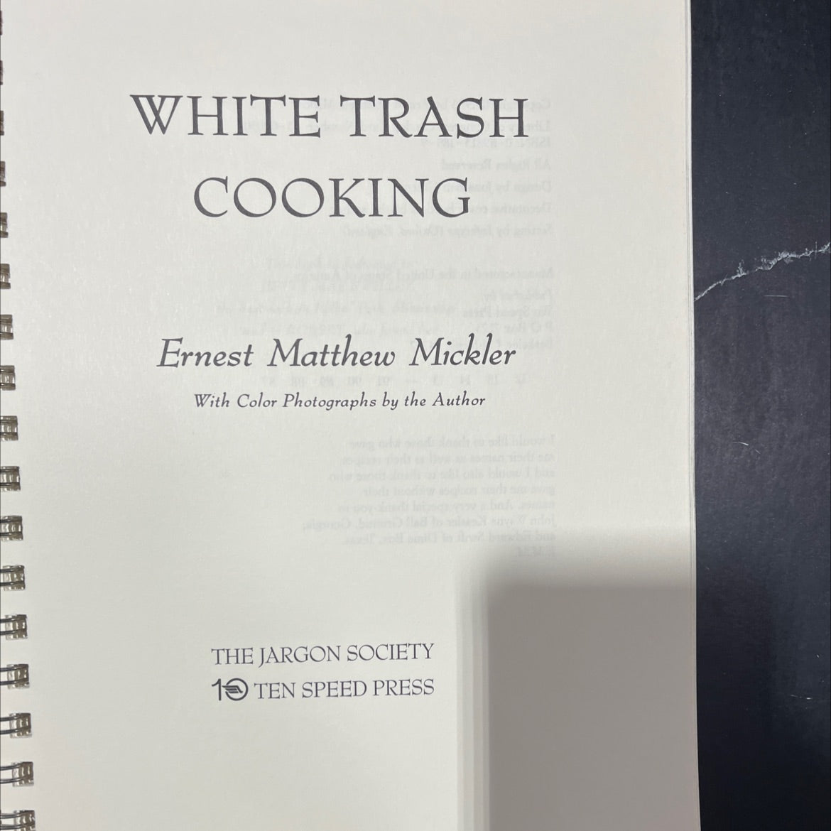 white trash cooking book, by Ernest Matthew Mickler, 1986 Paperback image 2