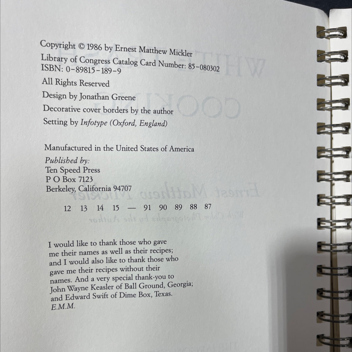 white trash cooking book, by Ernest Matthew Mickler, 1986 Paperback image 3