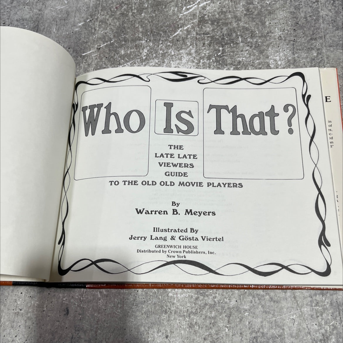 who is that? the late late viewers guide to the old old movie players book, by warren b. meyers, 1982 Hardcover image 2