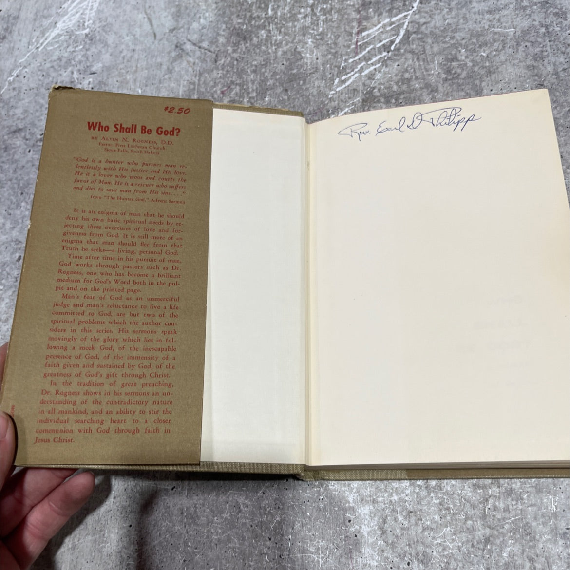 who shall be god? book, by alvin n. rogness, 1954 Hardcover image 4