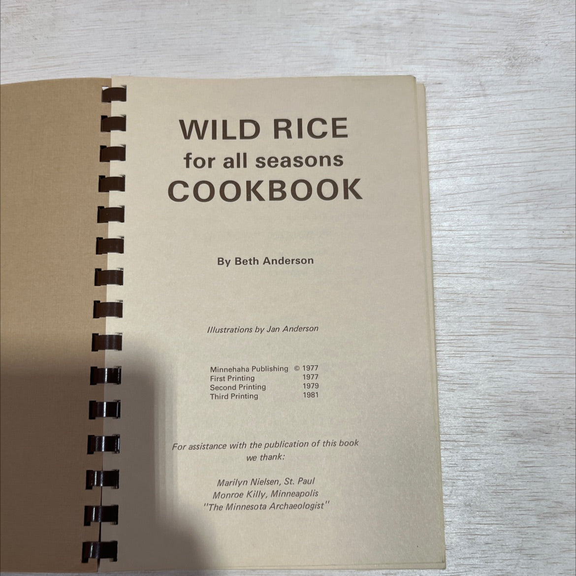 wild rice for all seasons cookbook book, by Beth Anderson, 1981 Paperback image 2