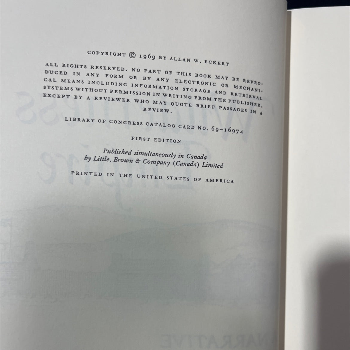 wilderness empire a narrative book, by allan w. eckert, 1969 Hardcover image 3