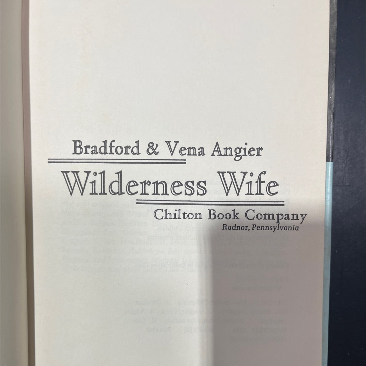 wilderness wife book, by Bradford and Vena Angier, 1976 Hardcover image 2