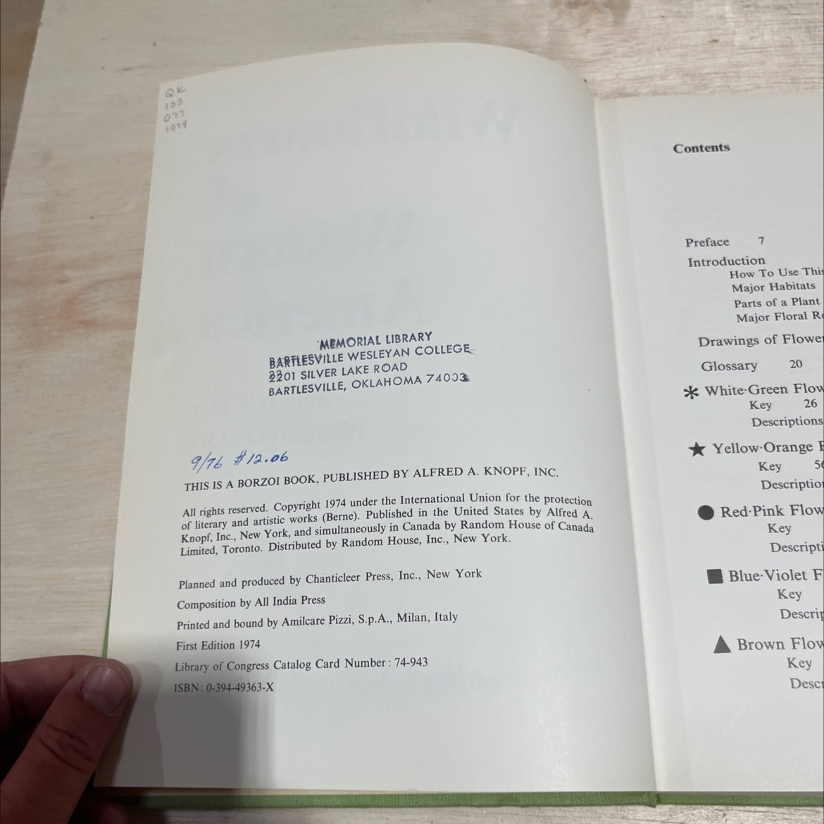 wildflowers of western america book, by robert t. orr, margaret c. orr, 1974 Hardcover image 3