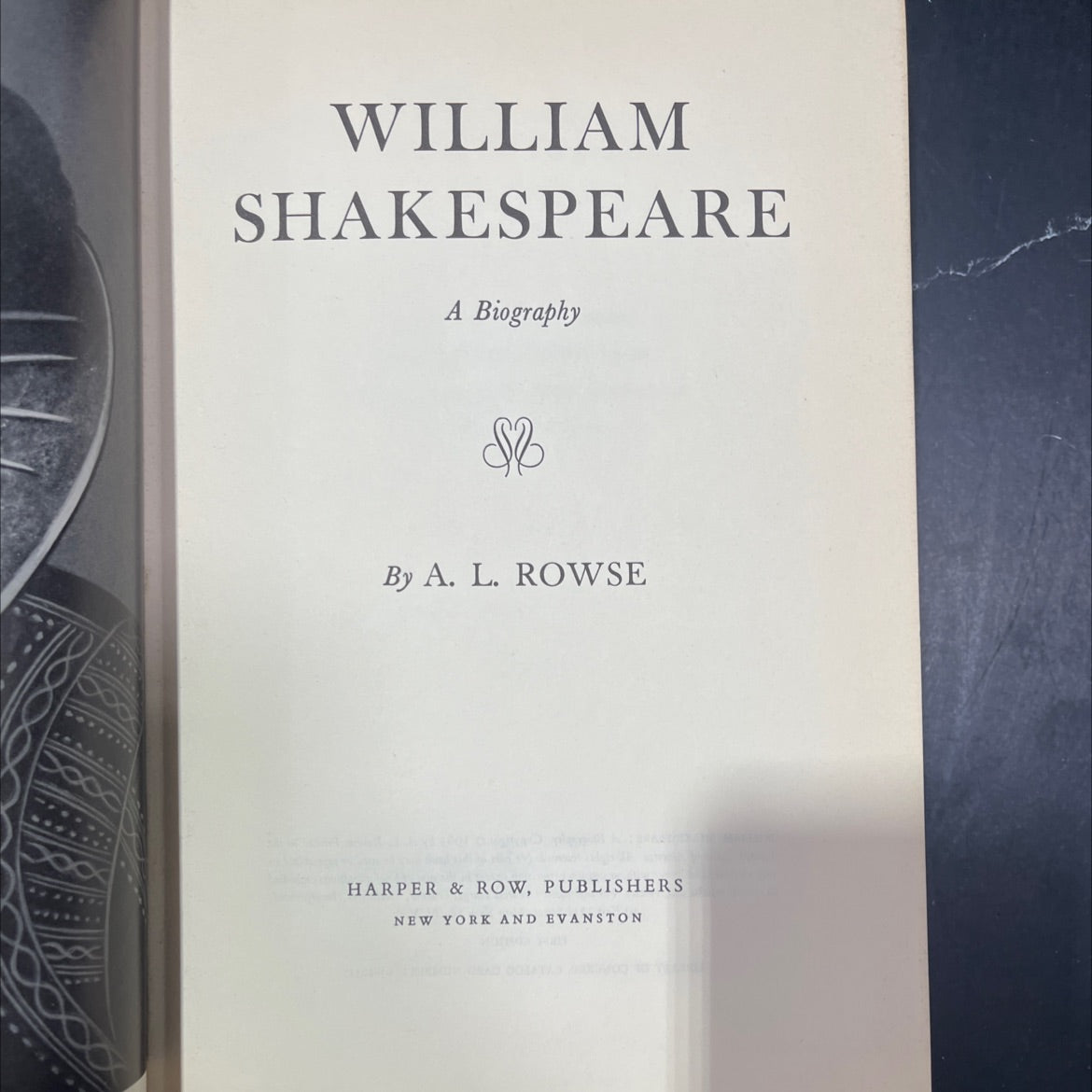 william shakespeare: a biography book, by a. l. rowse, 1963 Hardcover image 2