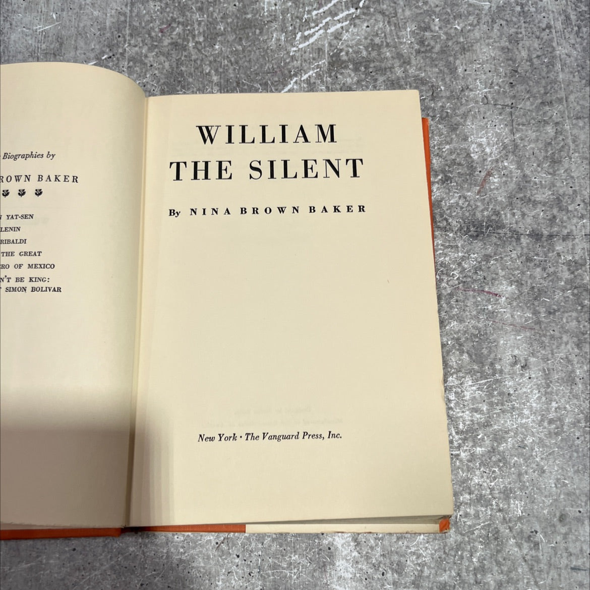 william the silent book, by nina brown baker, 1947 Hardcover image 2
