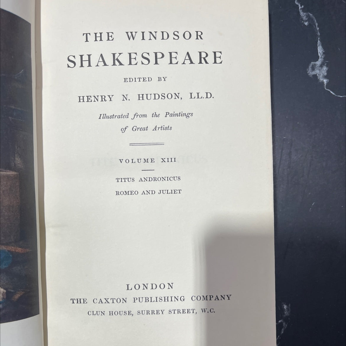 windsor shakespeare vol xiii titus andronicus romeo and juliet book, by henry n. hudson, 1900 Hardcover image 2