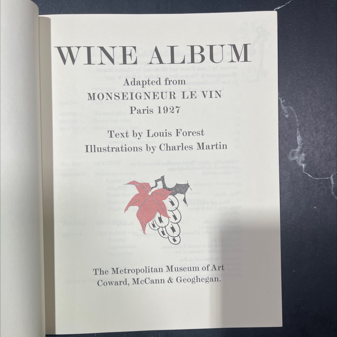 wine album book, by louis forest, 1983 Hardcover image 2
