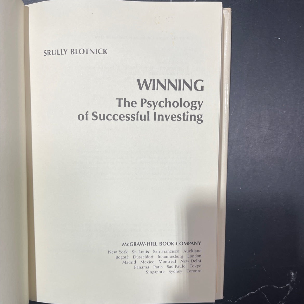 winning the psychology of successful investing book, by srully blotnick, 1979 Hardcover image 2