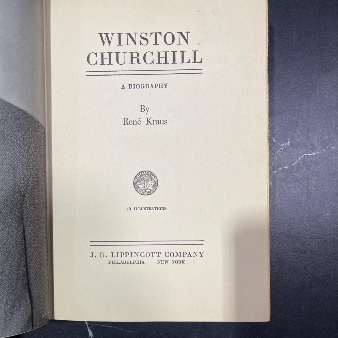 winston churchill a biography book, by rené kraus, 1940 Hardcover image 2