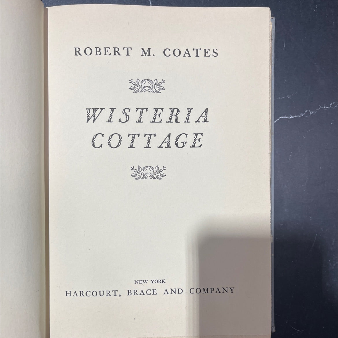 wisteria cottage book, by robert m. coates, 1948 Hardcover image 2