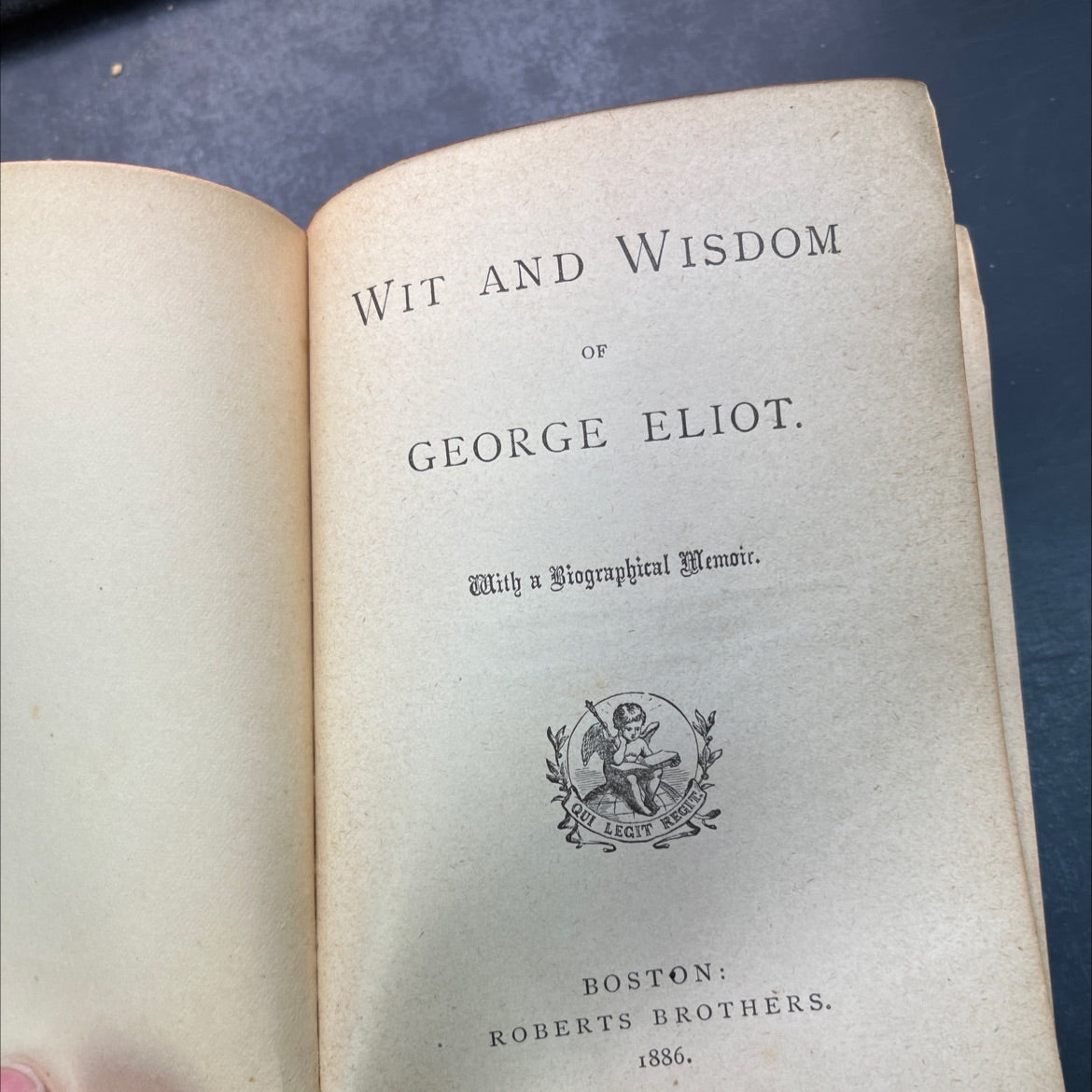 wit and wisdom of george eliot with a biographical memoir book, by George Eliot, 1886 Hardcover, Antique image 2
