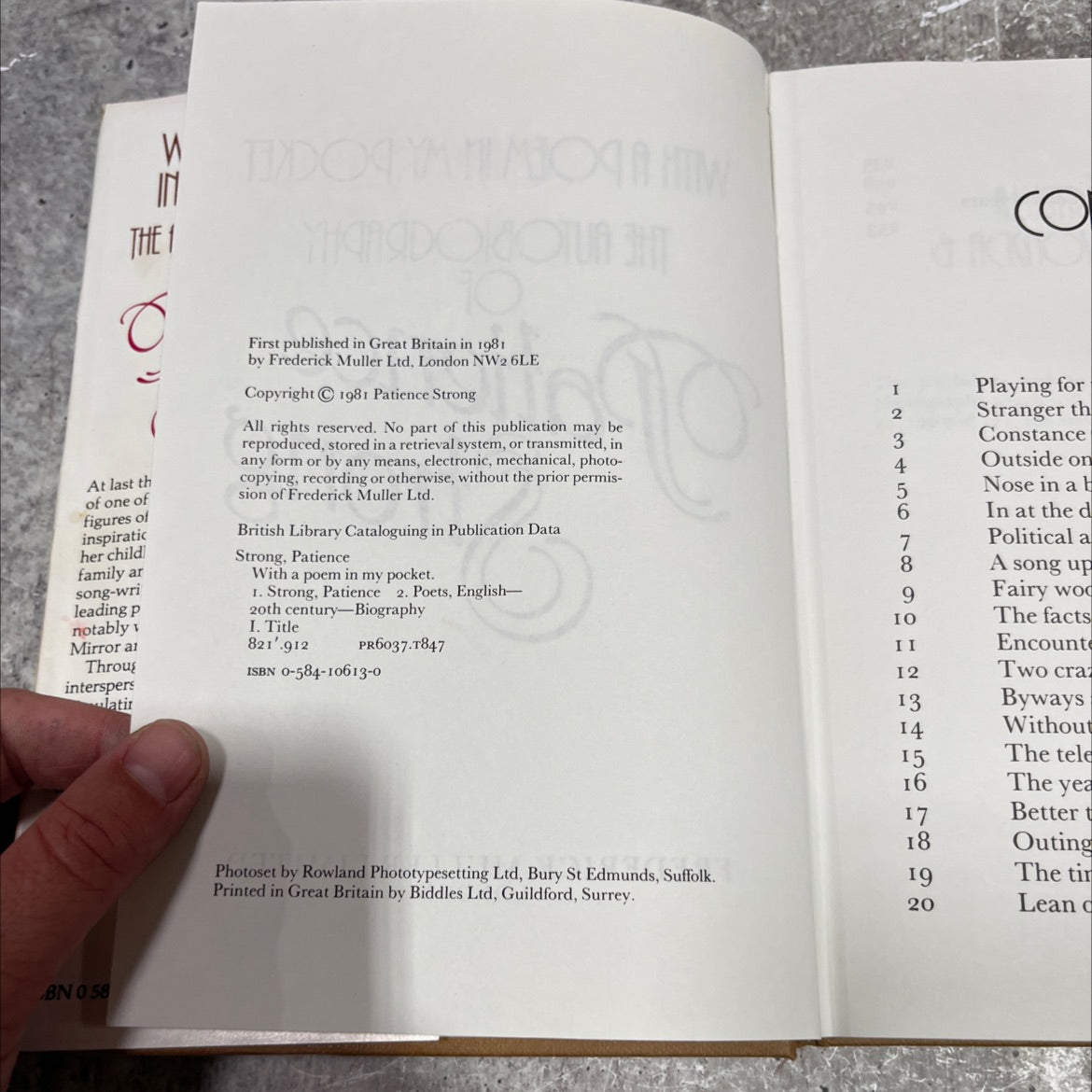 with a poem in my pocket book, by patience strong, 1981 Hardcover image 3