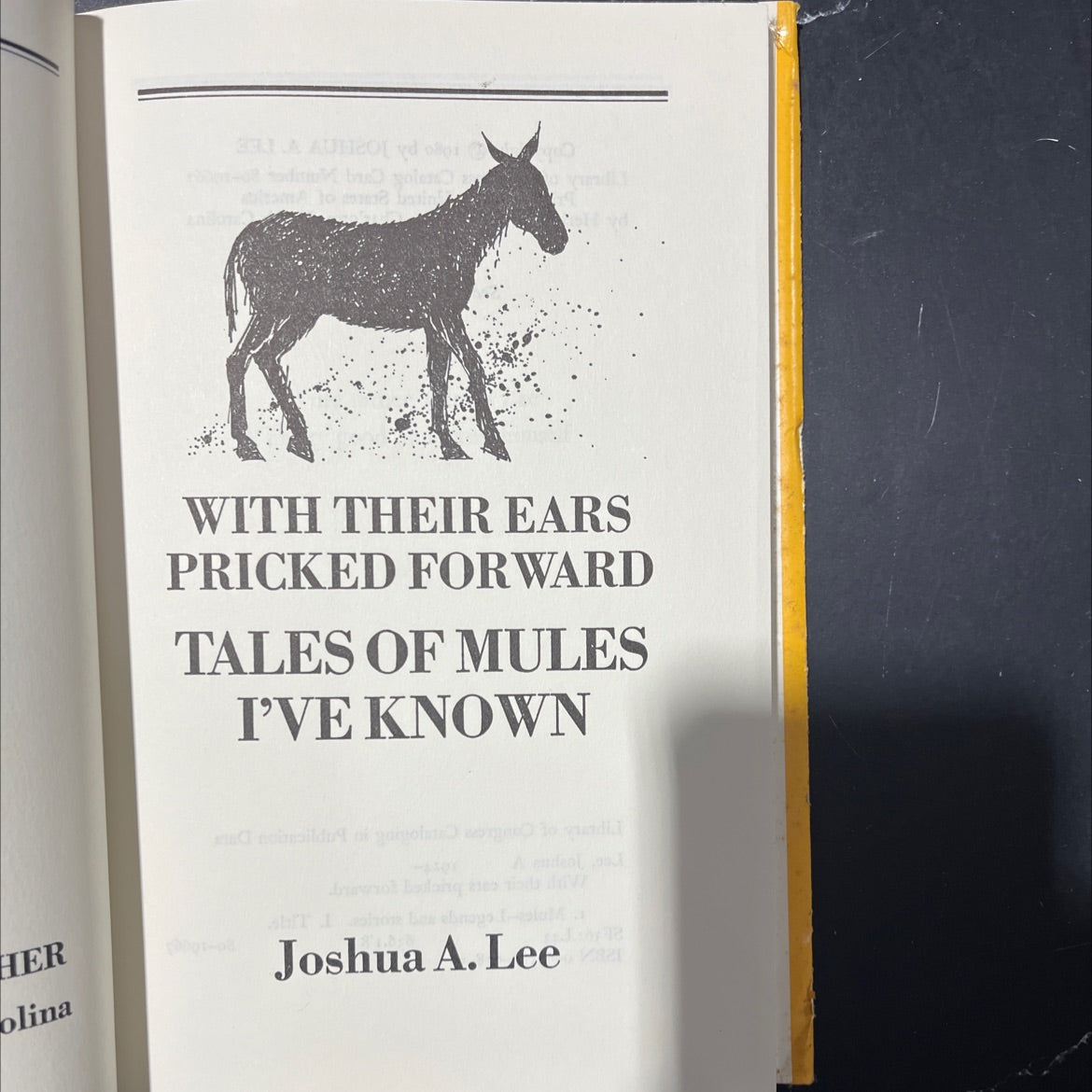 with their ears pricked forward book, by Joshua A. Lee, 1980 Hardcover image 2