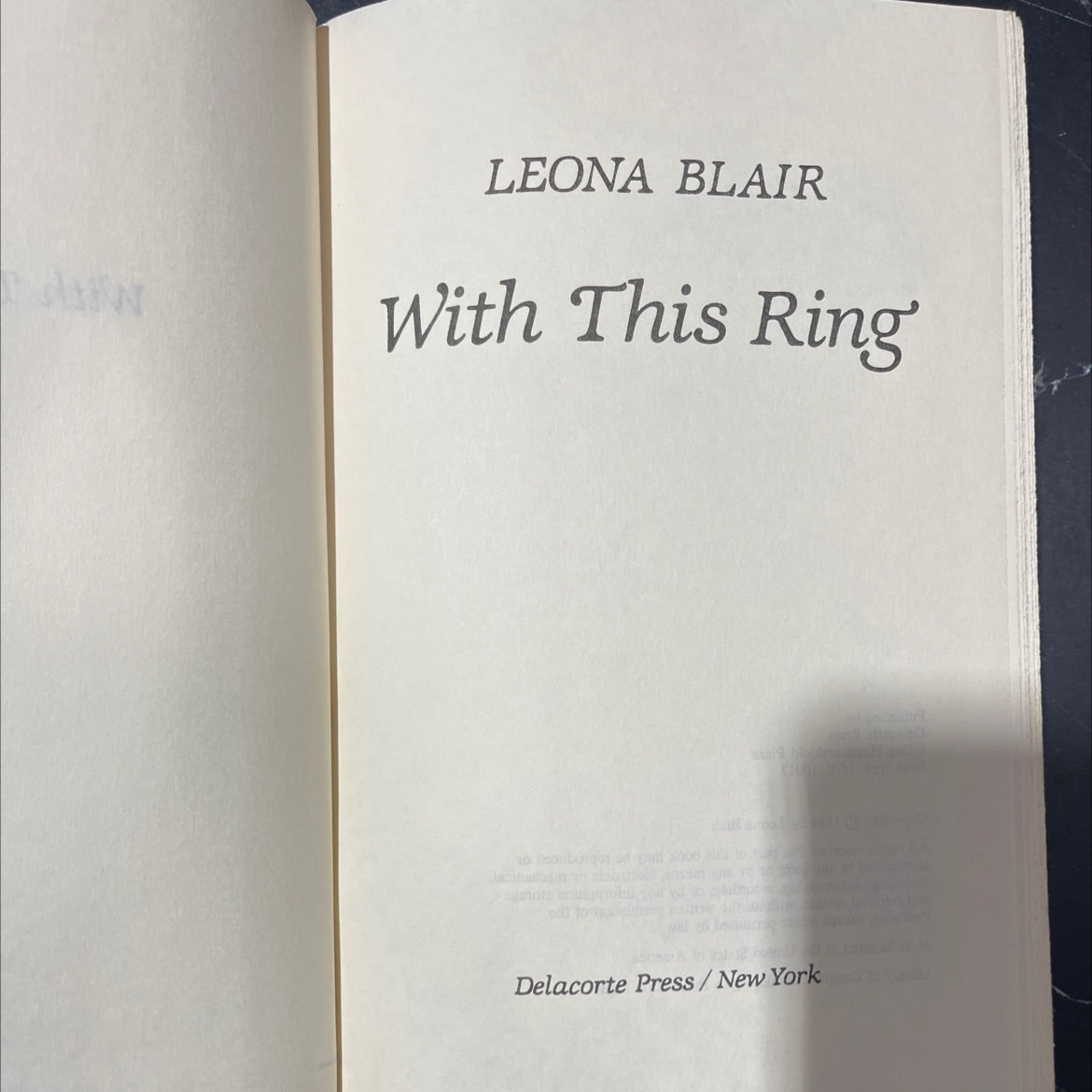 with this ring book, by leona blair, 1970 Hardcover image 3