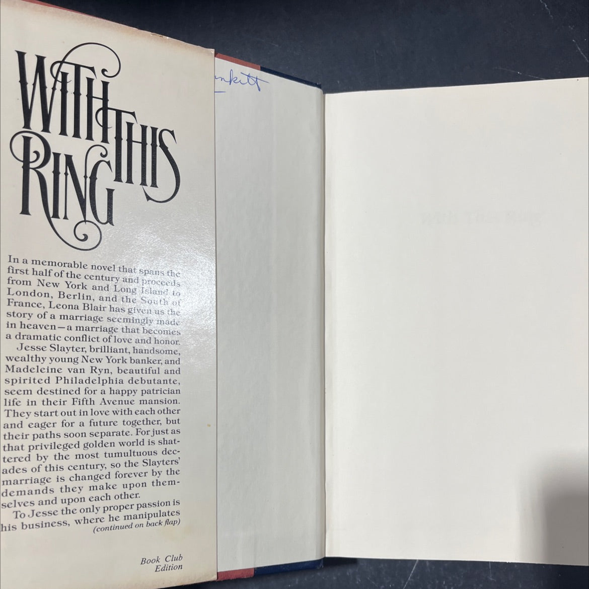 with this ring book, by leona blair, 1970 Hardcover image 2