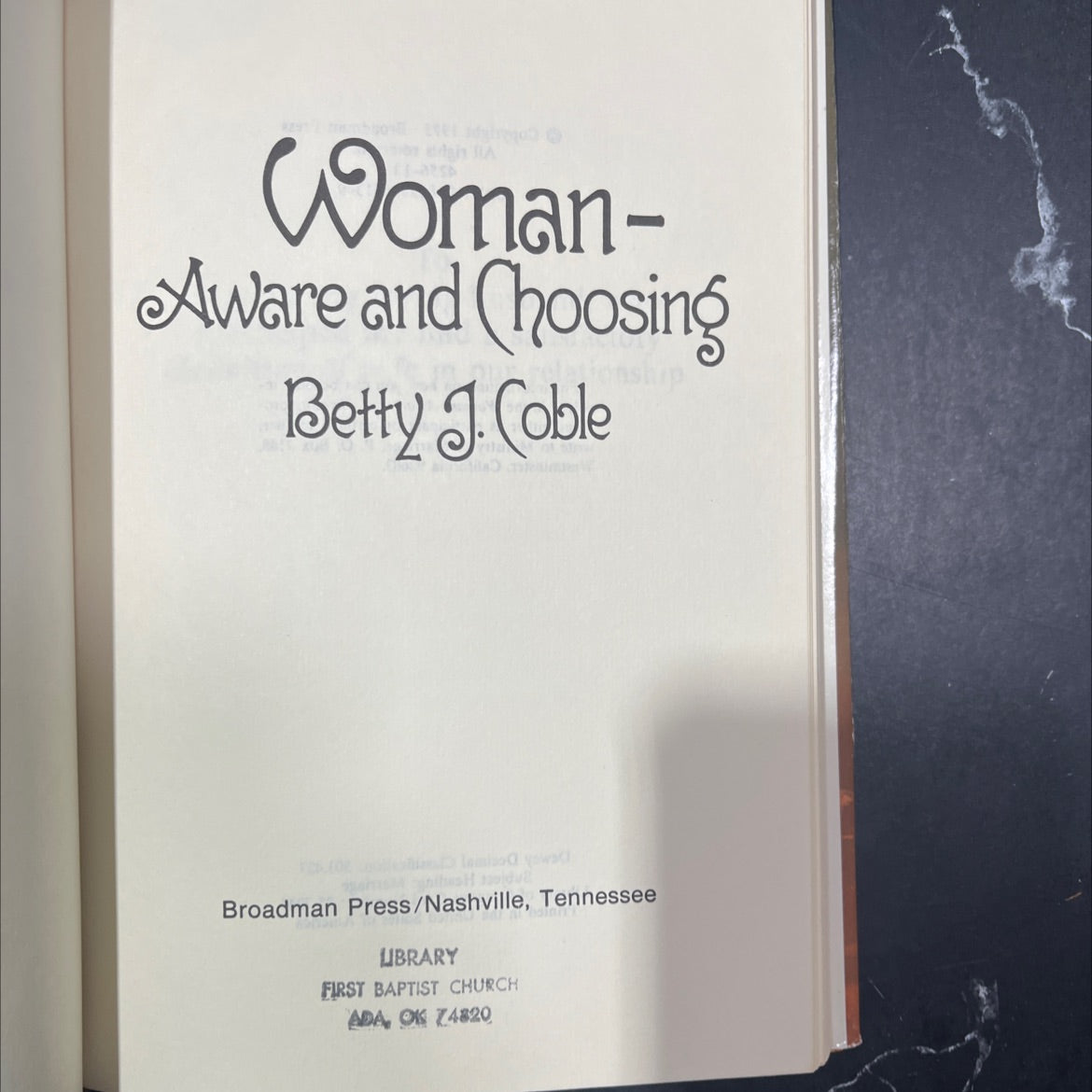 woman-aware and choosing relationship book, by betty j. coble, 1975 Hardcover image 2