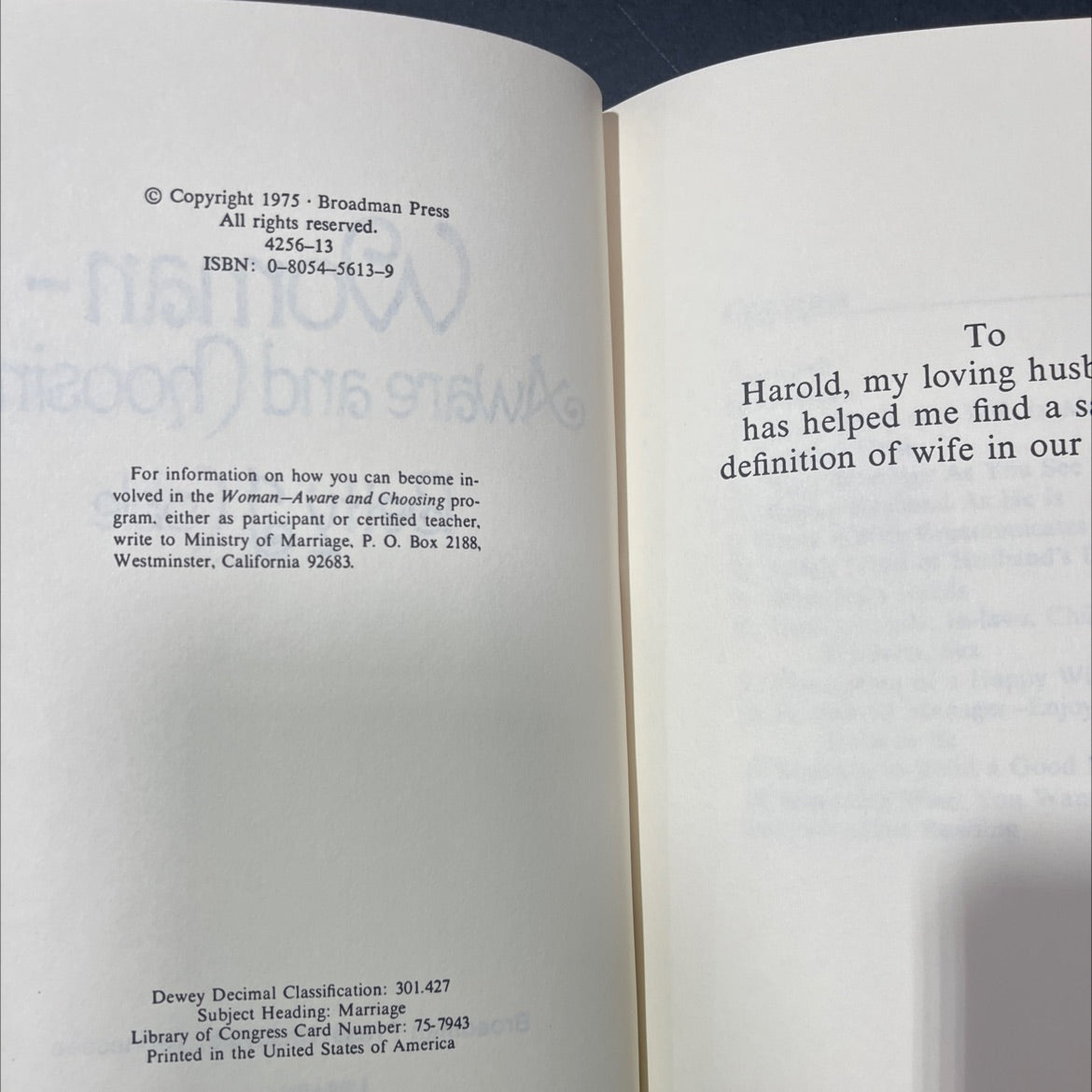 woman-aware and choosing relationship book, by betty j. coble, 1975 Hardcover image 3