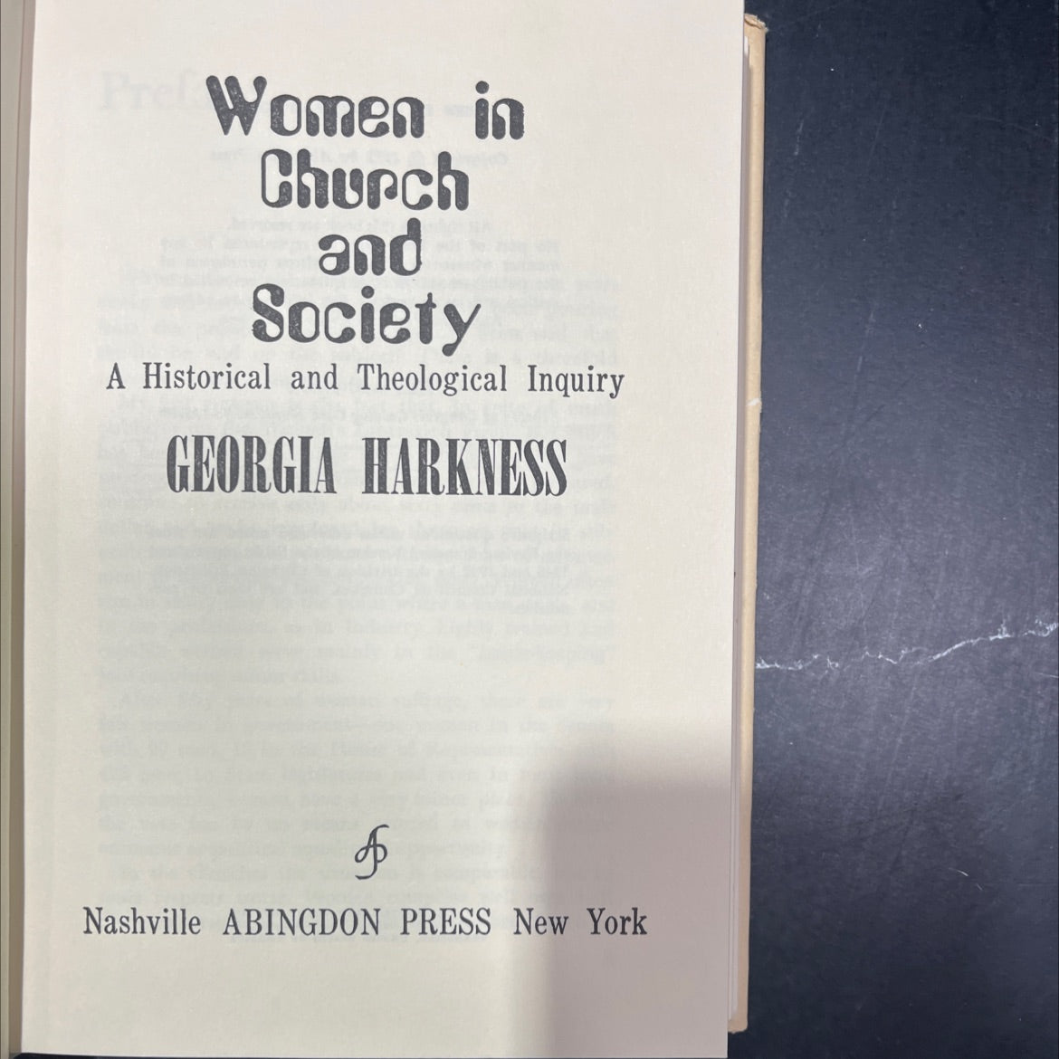 women in church and society book, by georgia harkness, 1972 Hardcover image 2
