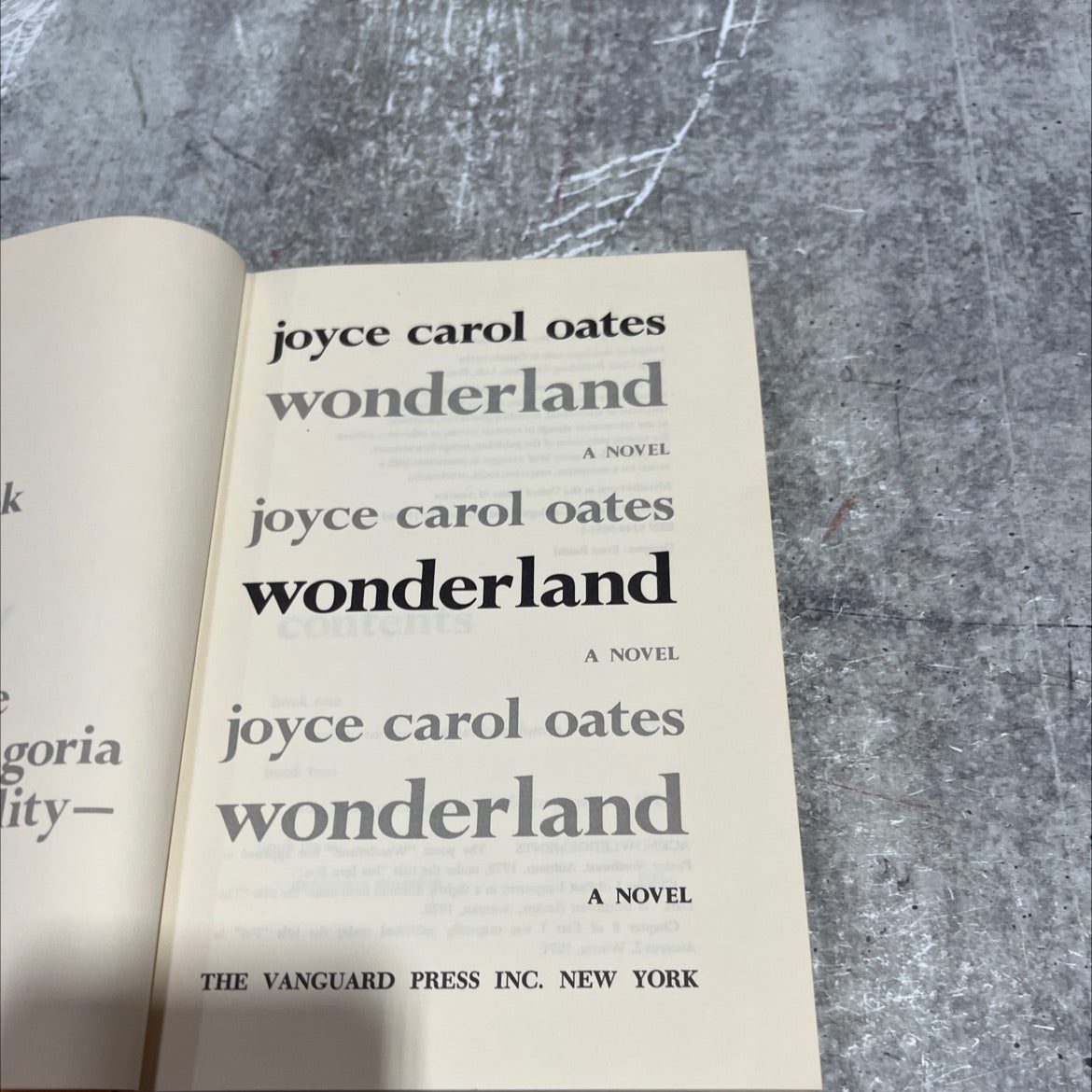 wonderland book, by joyce carol oates, 1971 Hardcover image 2