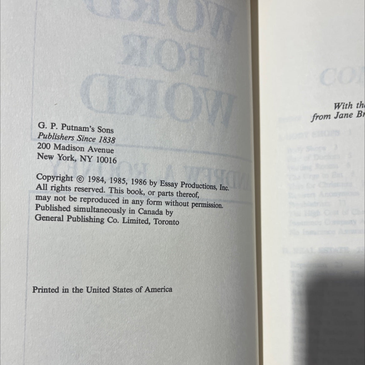 word for word book, by andrew a. rooney, 1986 Hardcover image 3