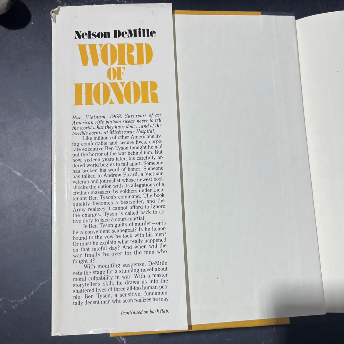 word of honor book, by nelson demille, 1985 Hardcover image 4