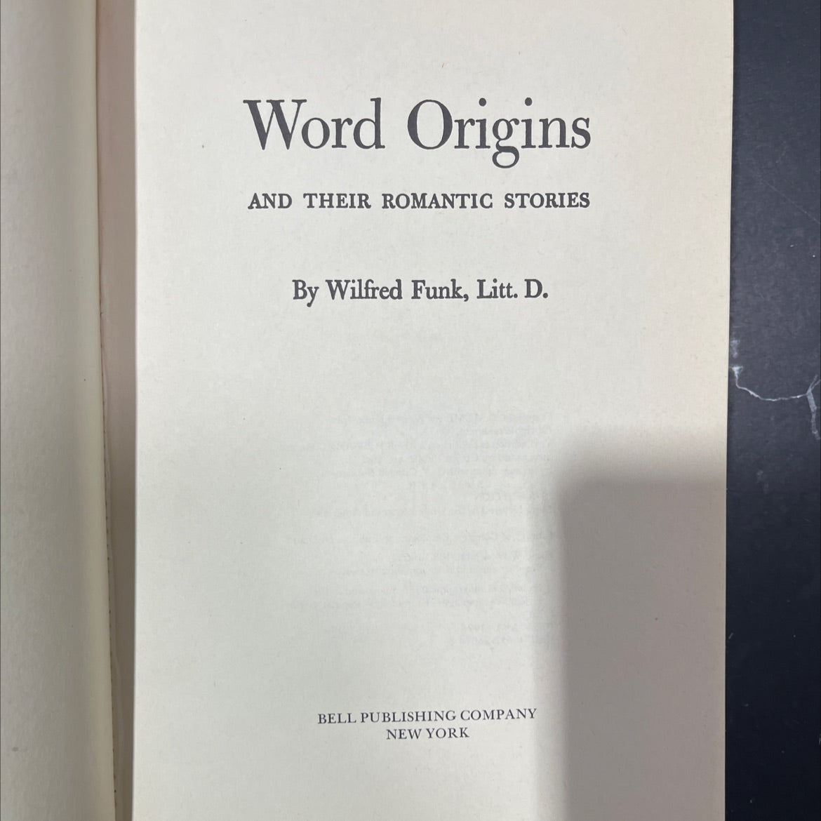 word origins and their romantic stories book, by wilfred funk, 1978 Hardcover image 2