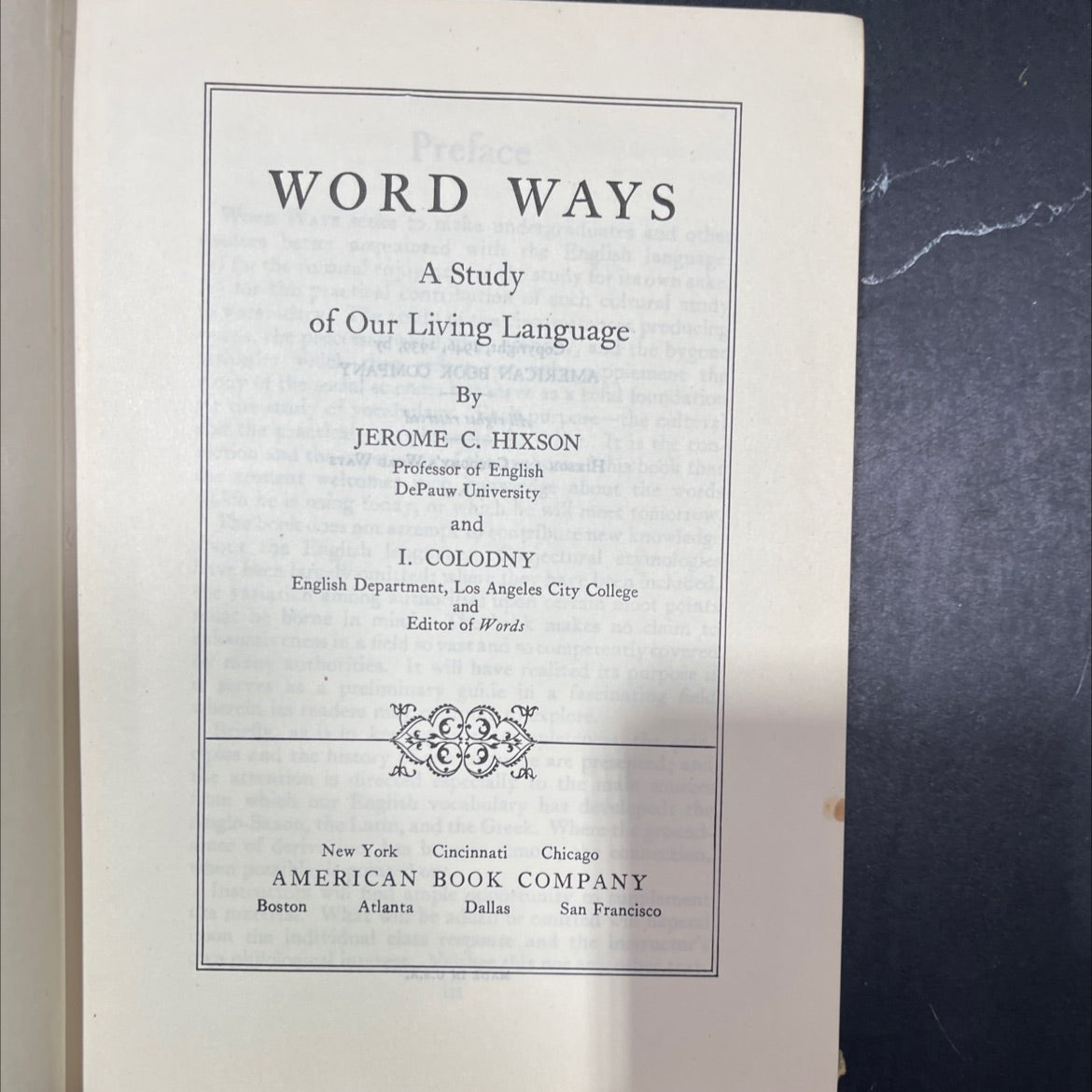 word ways a study of our living language book, by jerome c. hixson and i. colodny, 1946 Hardcover image 2