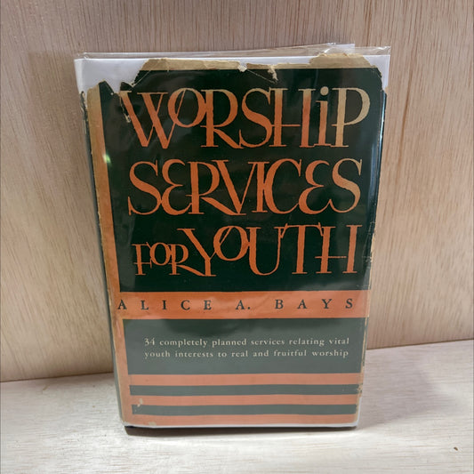 worship services for youth book, by alice anderson bays, 1946 Hardcover, Vintage image 1
