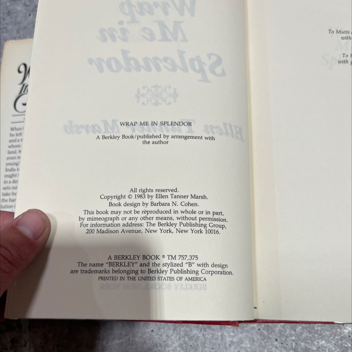 wrap me in splendor book, by ellen tanner marsh, 1983 Hardcover image 3