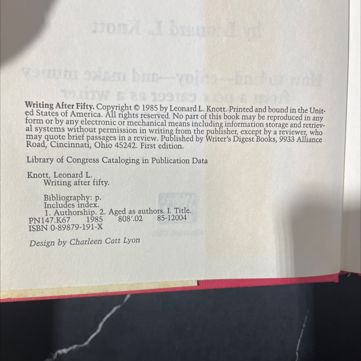 writing after fifty book, by leonard l. knott, 1997 Hardcover image 3