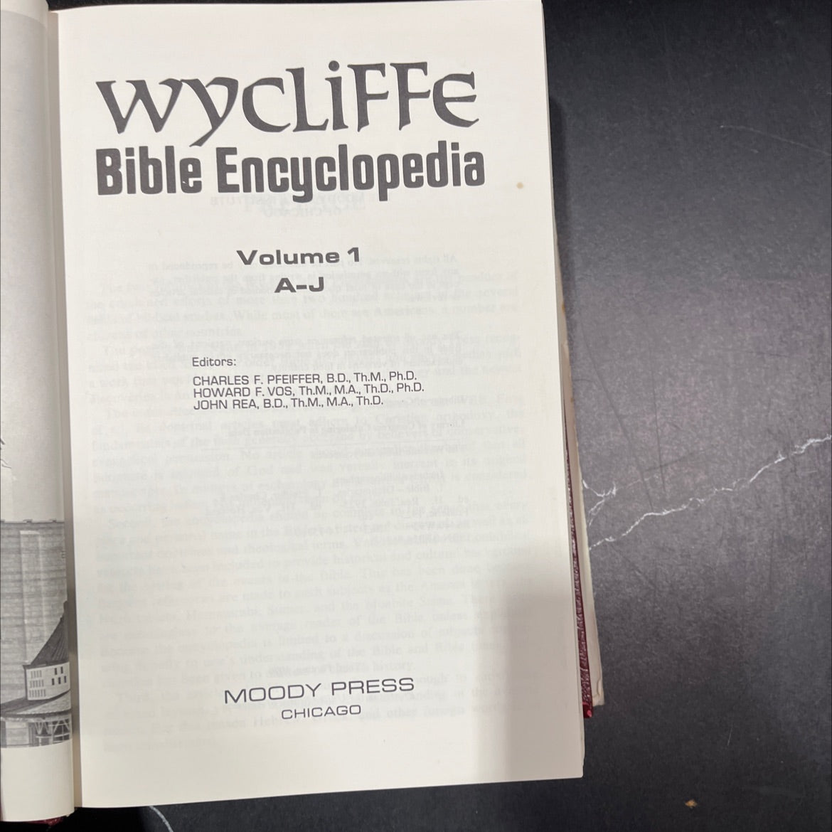 wycliffe bible encyclopedia volume 1 a-j book, by charles f. pfeiffer, howard f. vos, john rea, 1975 Hardcover image 2