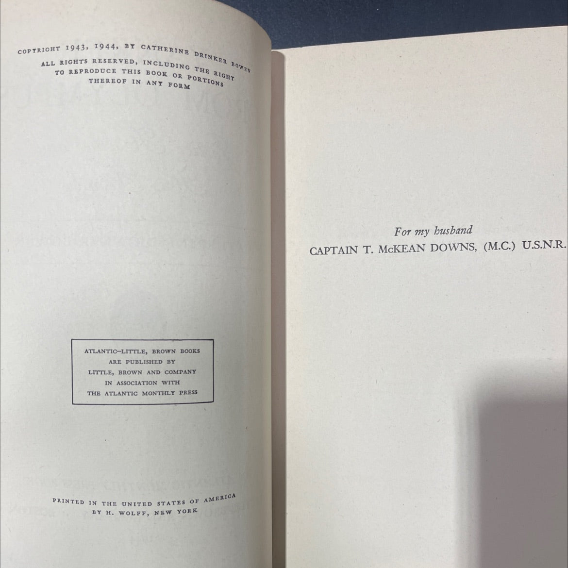 yankee from olympus justice holmes and his family book, by catherine drinker bowen, 1944 Hardcover image 3