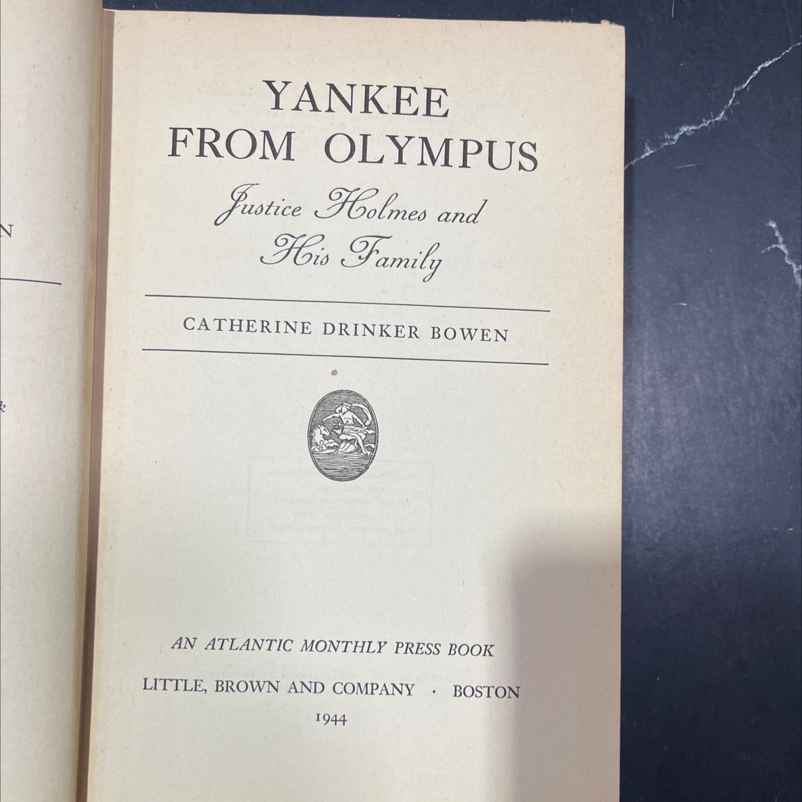 yankee from olympus justice holmes and his family book, by catherine drinker bowen, 1944 Hardcover image 2