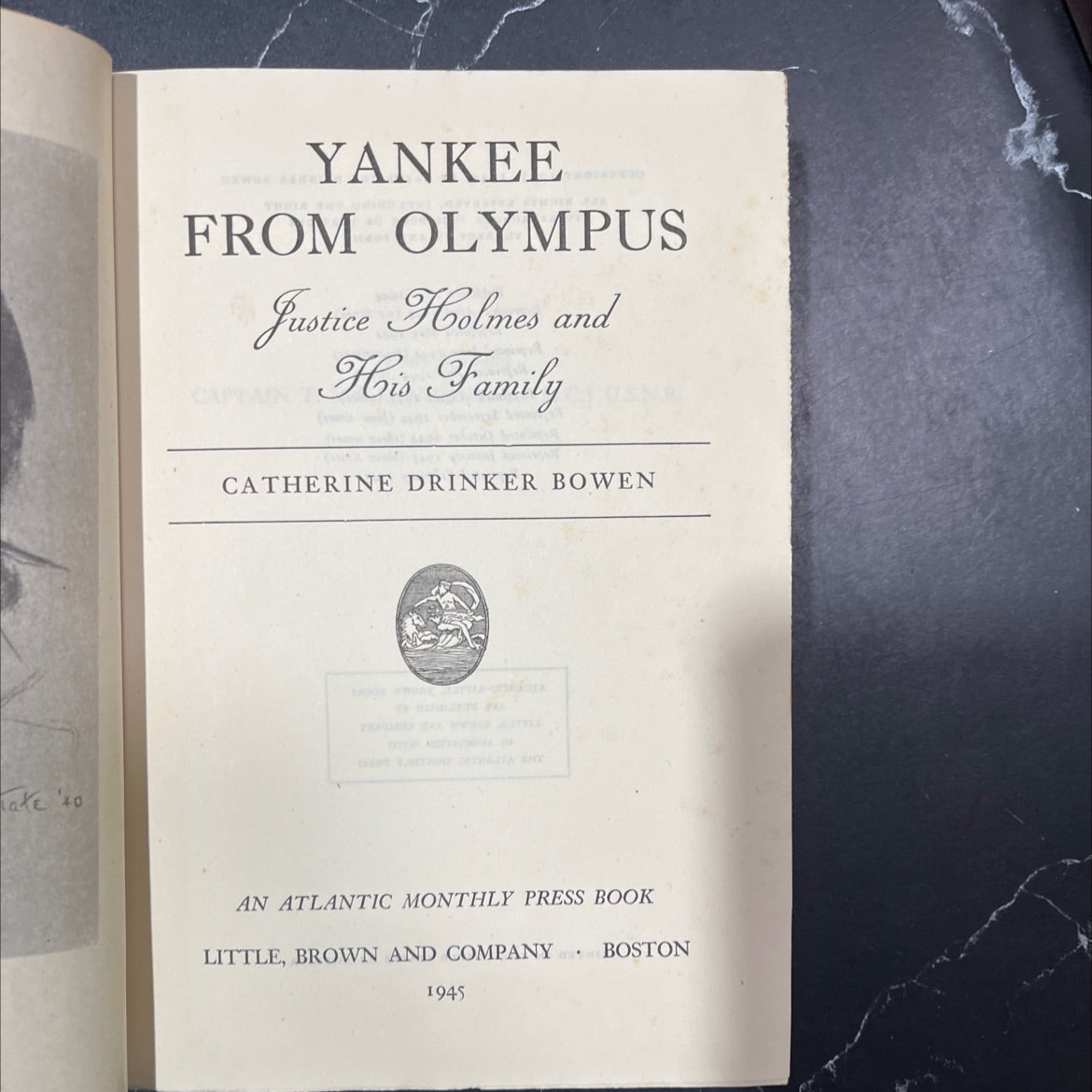 yankee from olympus justice holmes and his family book, by catherine drinker bowen, 1945 Hardcover image 2