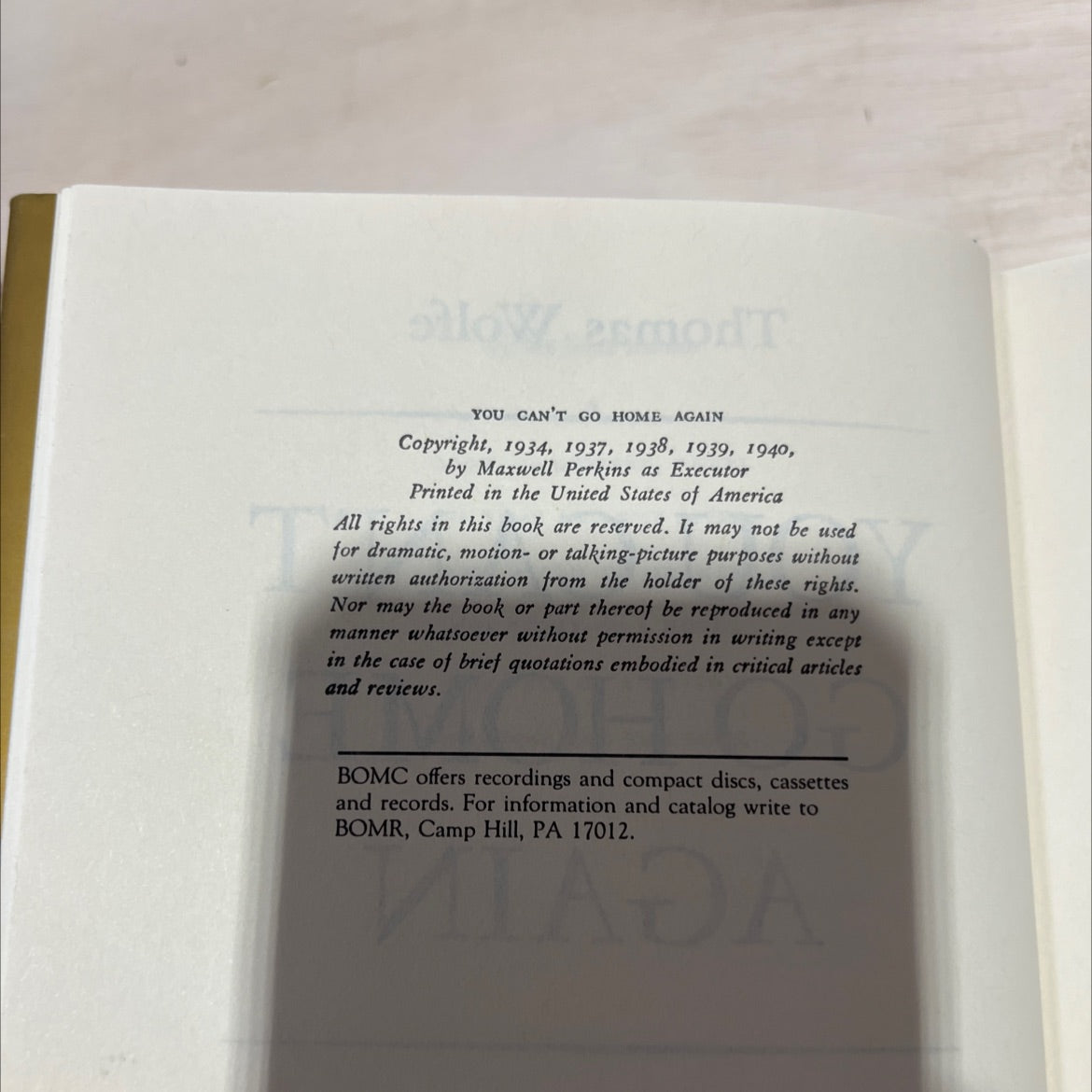 you can't go home again book, by Thomas Wolfe, 1940 Hardcover image 3