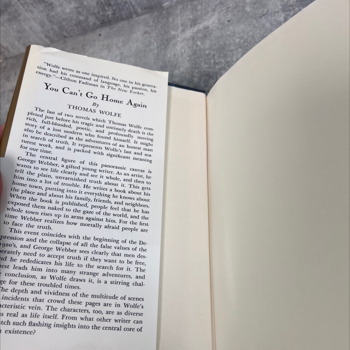 you can't go home again book, by thomas wolfe, 1940 Hardcover image 4