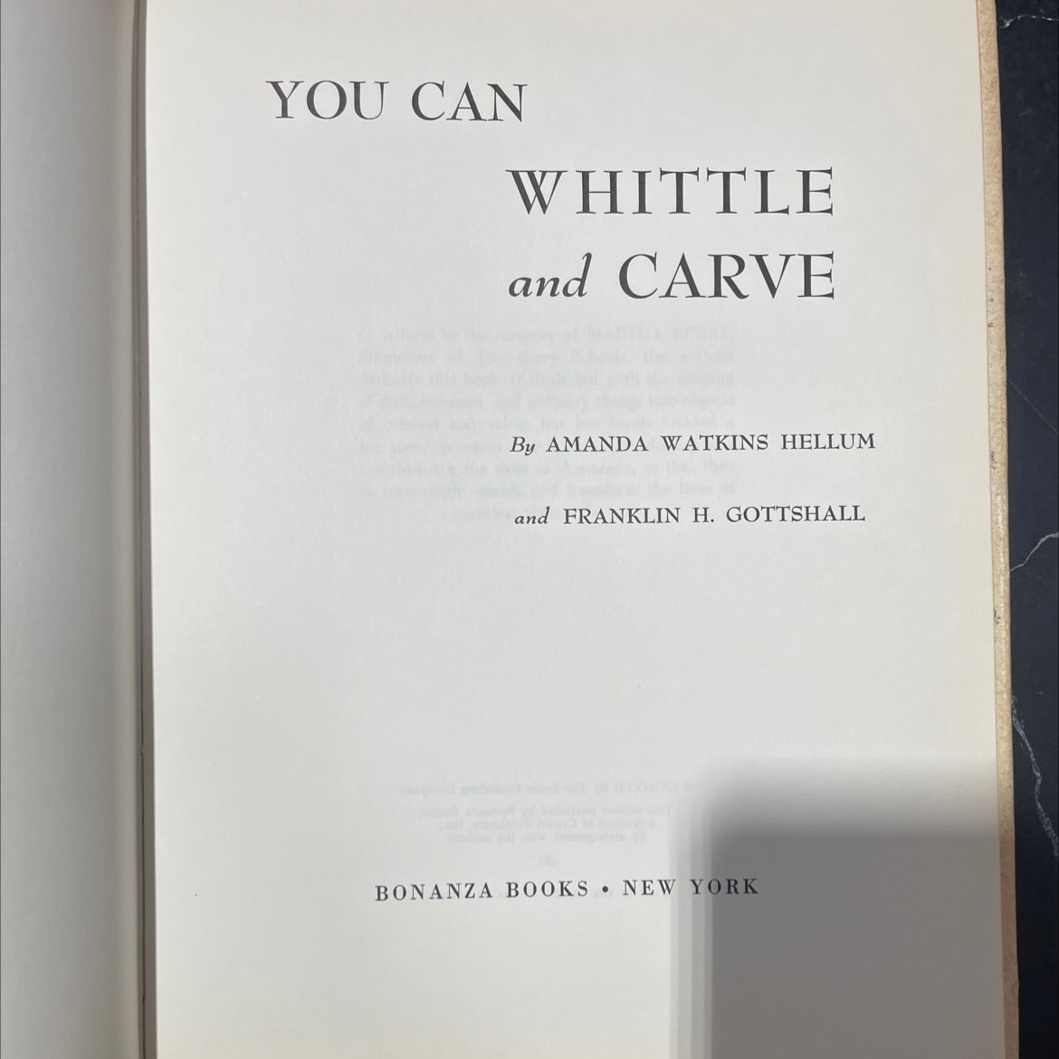 you can whittle and carve book, by amanda watkins hellum and franklin h. gottschall, 1942 Hardcover image 2